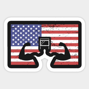 American Flag & Welder Sticker